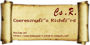 Cseresznyés Richárd névjegykártya
